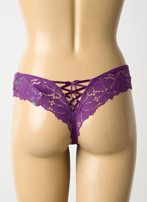 Tanga stretch violet LINGADORE femme