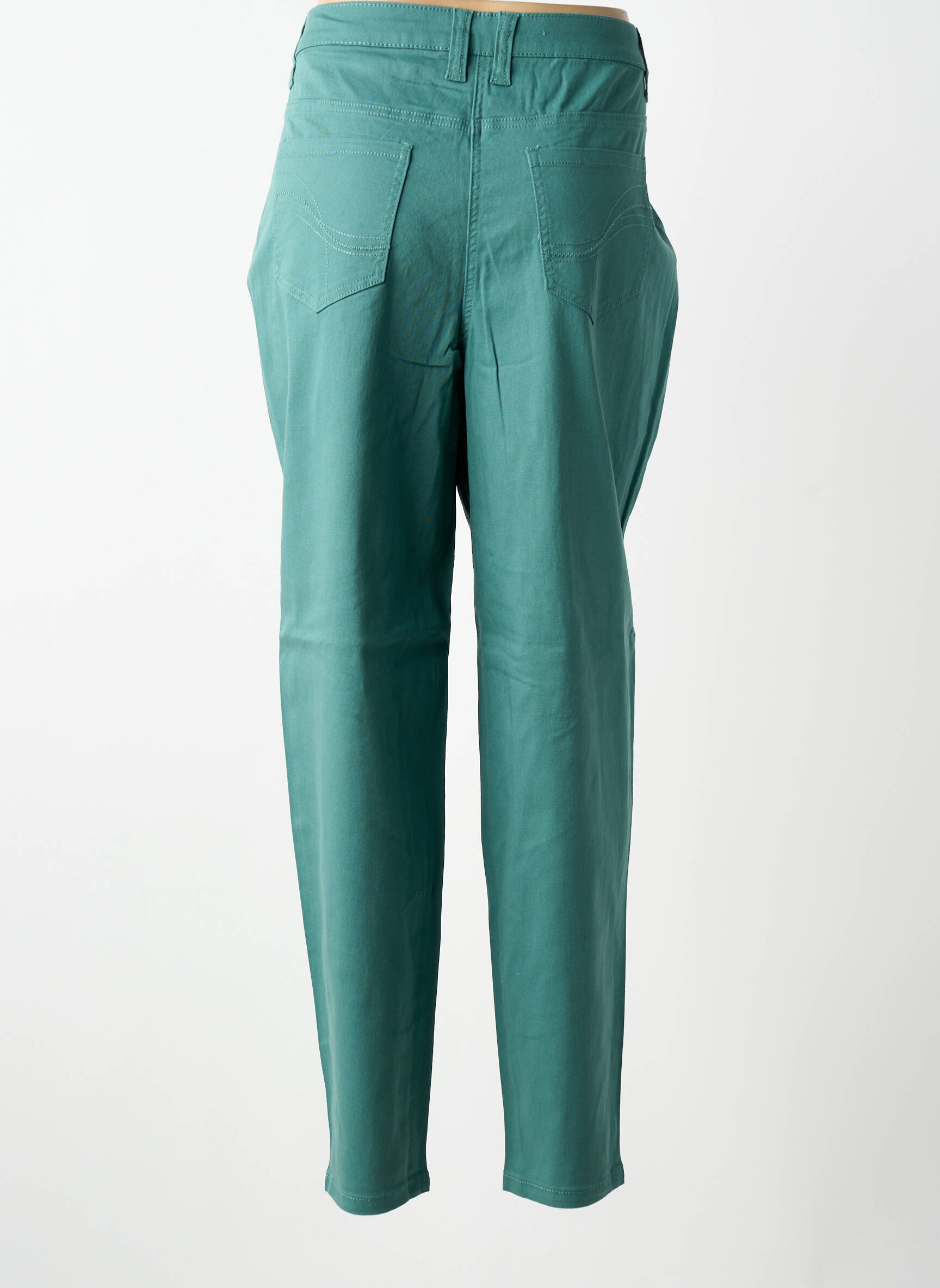 Pantalon slim tissage popeline taille normale vert SHEEGO femme