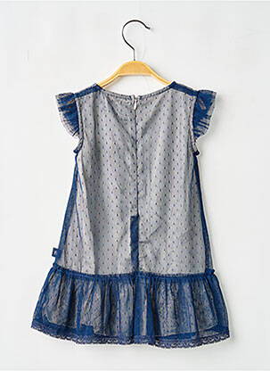 Robe mi-longue doublure manches courtes bleu BOBOLI fille