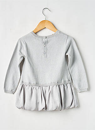 Robe mi-longue col rond manches longues gris BOBOLI fille