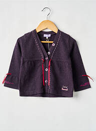 Gilet manches longues maille souple et aérée violet COUDEMAIL fille