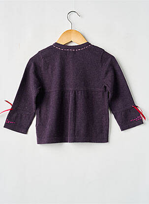 Gilet manches longues col v violet COUDEMAIL fille