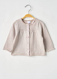 Gilet manches longues col rond argent COUDEMAIL fille