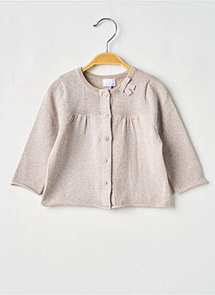 Gilet manches longues col rond argent COUDEMAIL fille