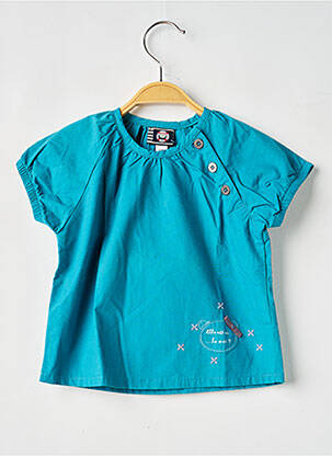 Blouse manches courtes manches courtes bleu ELLE EST OU LA MER fille