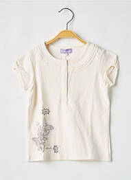 T-shirt coupe cintrée manches courtes beige COUDEMAIL fille