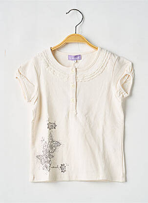 T-shirt coupe cintrée manches courtes beige COUDEMAIL fille