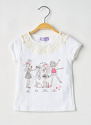 T-shirt coupe cintrée manches courtes blanc COUDEMAIL fille
