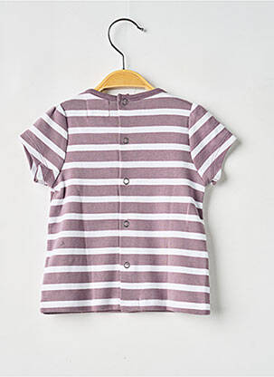 T-shirt coupe cintrée manches courtes violet ELLE EST OU LA MER fille