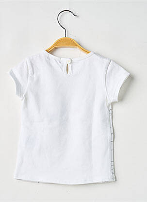T-shirt coupe cintrée manches courtes blanc COUDEMAIL fille
