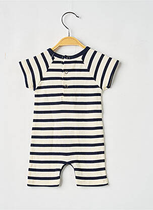Combishort tissage jersey manches courtes bleu ELLE EST OU LA MER garçon