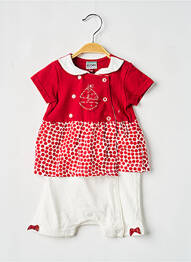 Combi-pantalon col claudine manches courtes rouge ELLE EST OU LA MER fille