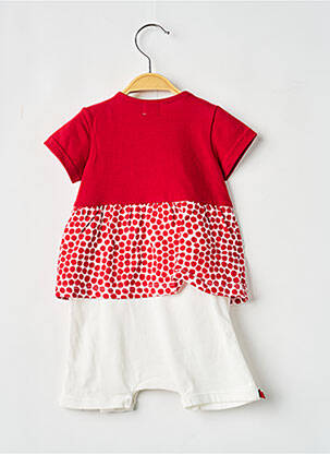 Combi-pantalon col claudine manches courtes rouge ELLE EST OU LA MER fille
