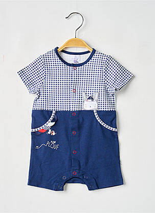 Combi-pantalon sérigraphie manches courtes bleu COUDEMAIL garcon
