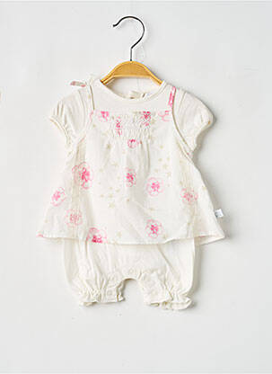 Barboteuse tissage popeline beige COUDEMAIL fille