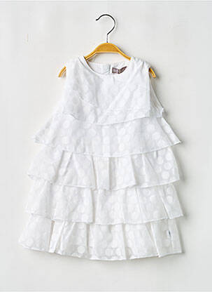 Robe mi-longue blanc BOBOLI fille