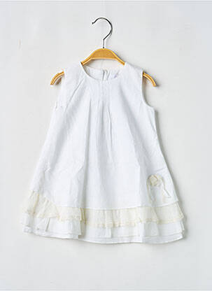 Robe mi-longue blanc COUDEMAIL fille