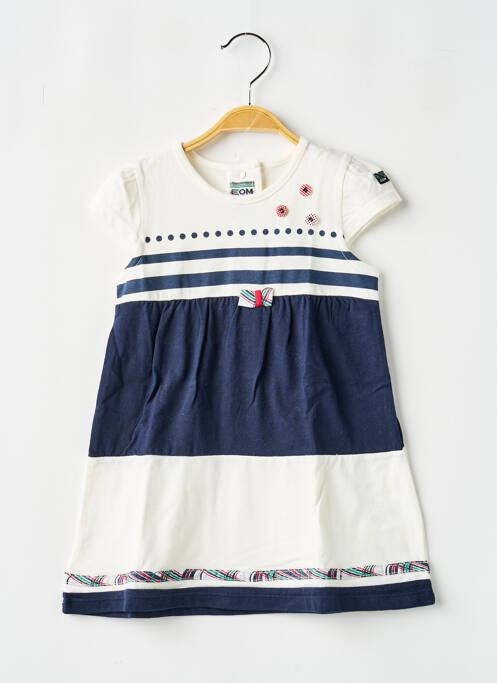 Robe mi-longue manches courtes manches courtes bleu ELLE EST OU LA MER fille