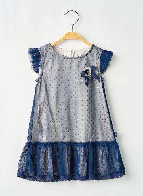 Robe mi-longue fermeture zippée au dos manches courtes bleu BOBOLI fille