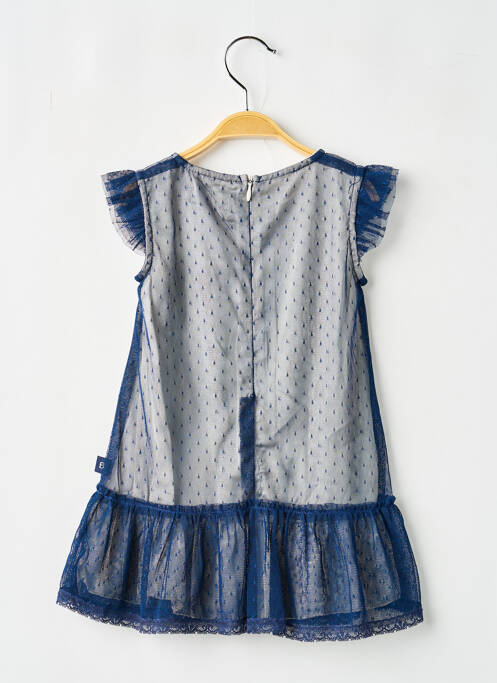 Robe mi-longue fermeture zippée au dos manches courtes bleu BOBOLI fille
