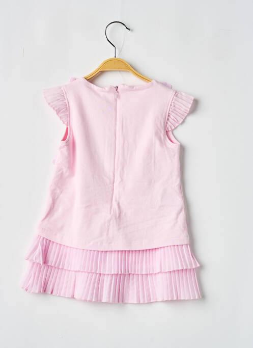 Robe mi-longue fermeture zippée au dos manches courtes rose BOBOLI fille