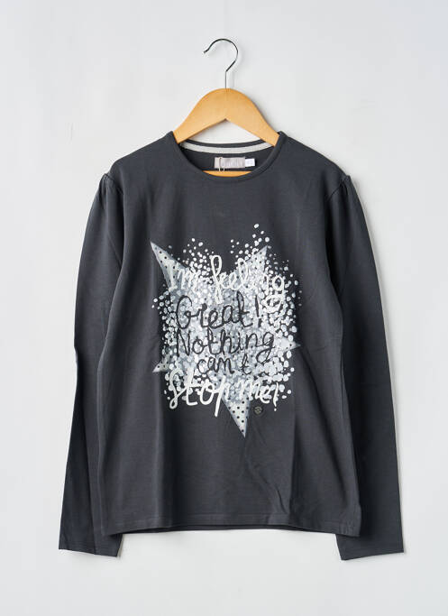 T-shirt coupe cintrée manches longues gris BOBOLI fille
