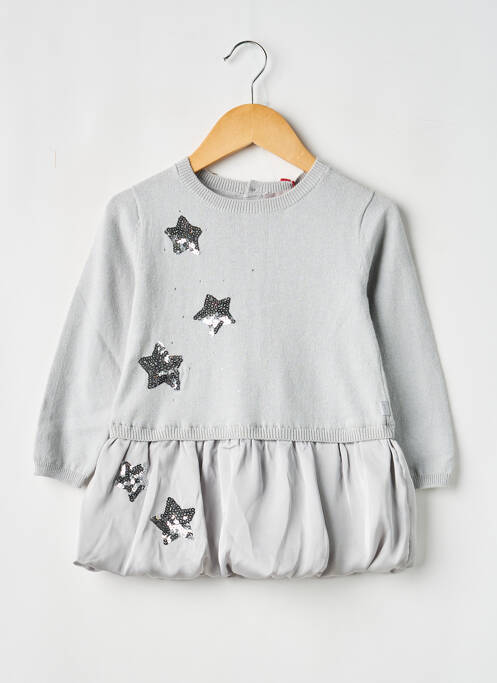 Robe mi-longue col rond manches longues gris BOBOLI fille