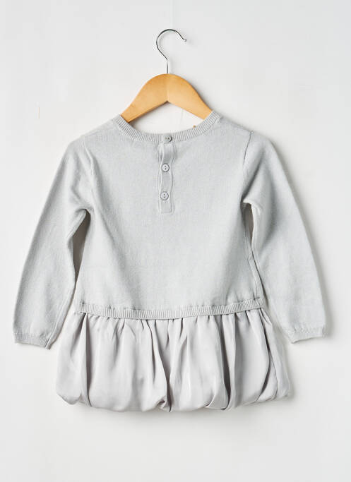 Robe mi-longue col rond manches longues gris BOBOLI fille