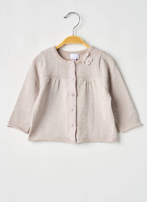 Gilet manches longues col rond argent COUDEMAIL fille