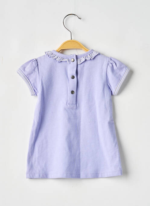 Polo stretch manches courtes violet ELLE EST OU LA MER fille