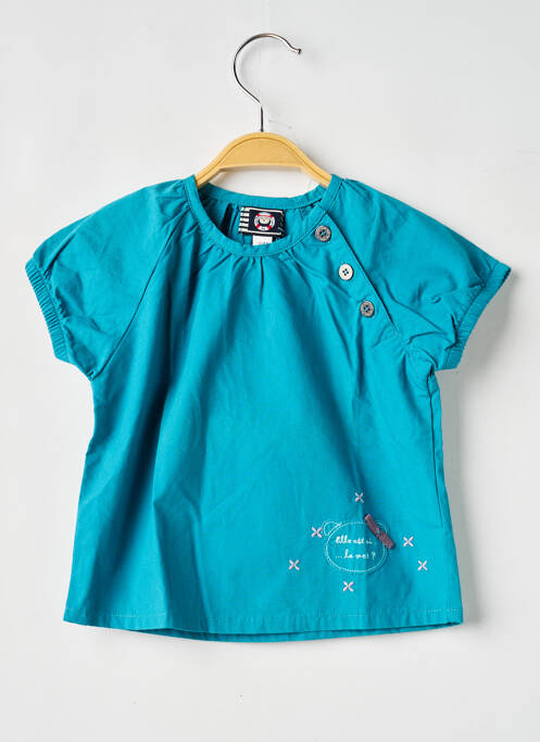 Blouse manches courtes manches courtes bleu ELLE EST OU LA MER fille