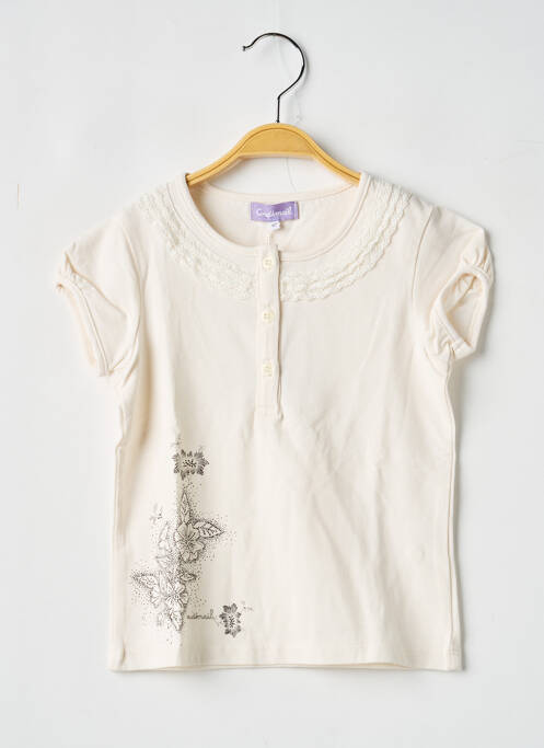 T-shirt coupe cintrée manches courtes beige COUDEMAIL fille