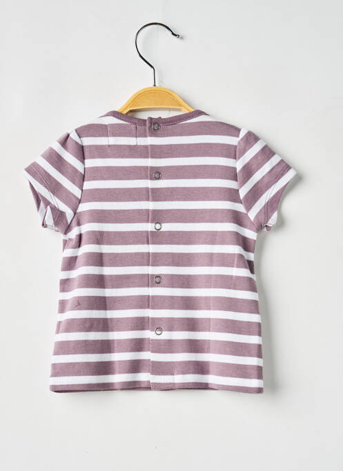 T-shirt coupe cintrée manches courtes violet ELLE EST OU LA MER fille