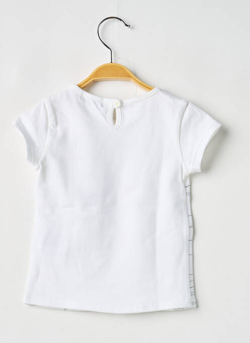 T-shirt fermeture boutonnée au dos manches courtes blanc COUDEMAIL fille