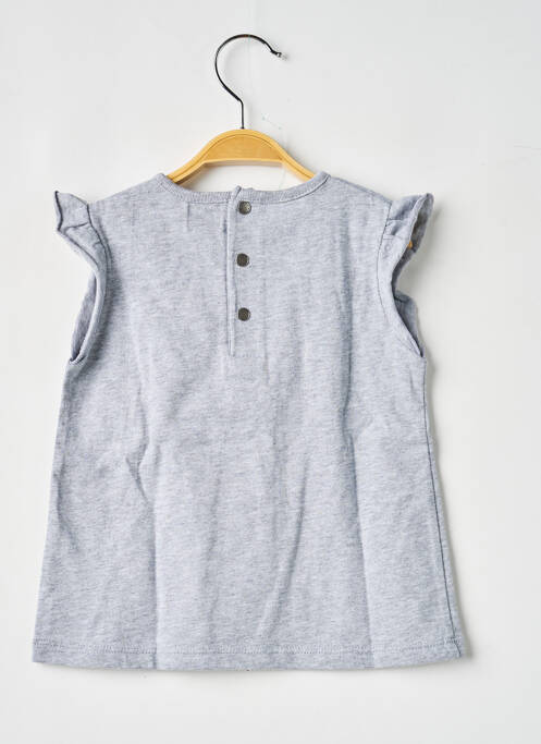 T-shirt stretch manches courtes gris ELLE EST OU LA MER fille