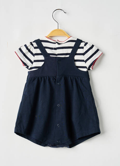 Robe mi-longue manches courtes manches courtes bleu ELLE EST OU LA MER fille