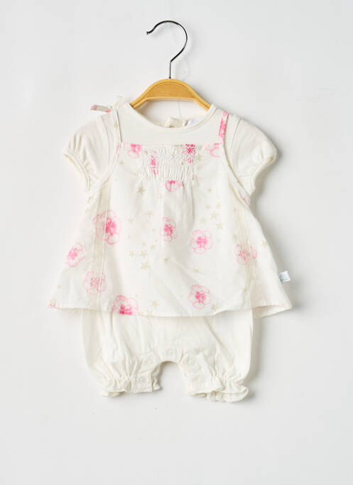 Barboteuse tissage popeline beige COUDEMAIL fille
