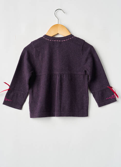 Gilet manches longues violet COUDEMAIL fille