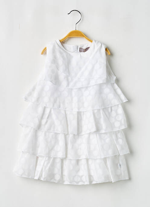 Robe mi-longue blanc BOBOLI fille