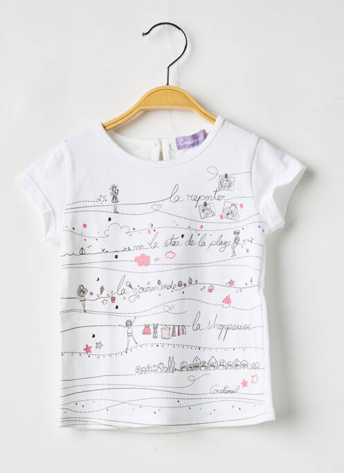 T-shirt blanc COUDEMAIL fille