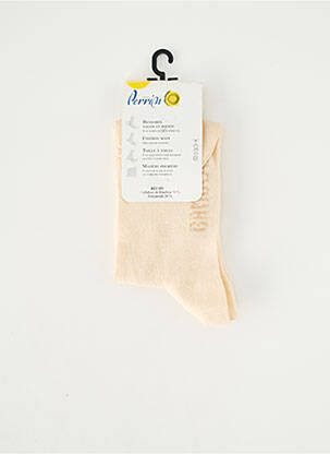 Chaussettes imprimé fantaisie beige PERRIN femme