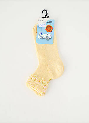 Chaussettes stretch jaune PERRIN fille