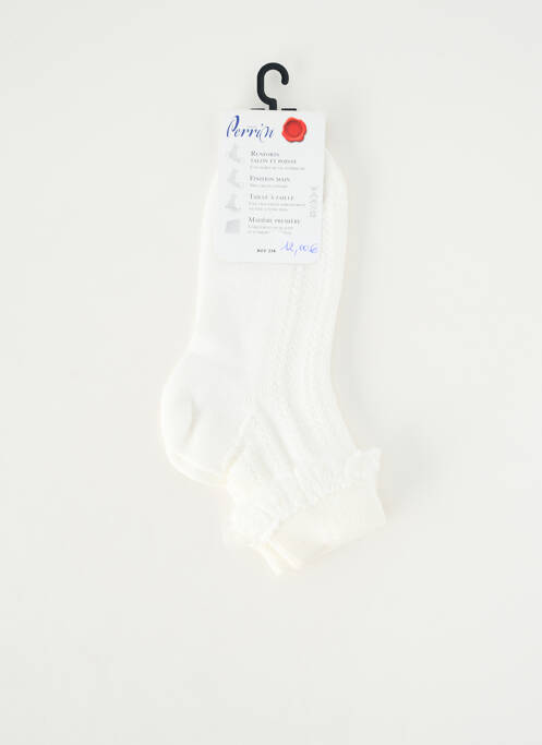 Chaussettes stretch blanc PERRIN fille