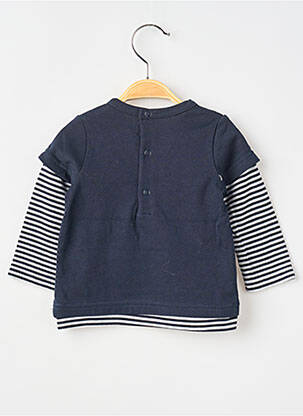 T-shirt fermeture pressionnée manches longues bleu ELLE EST OU LA MER garçon