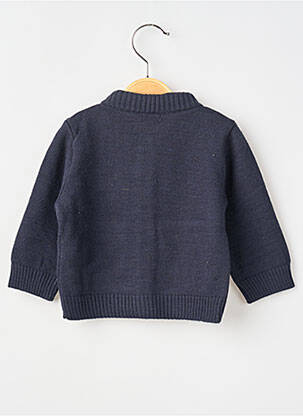 Gilet manches longues col rond bleu COUDEMAIL garçon