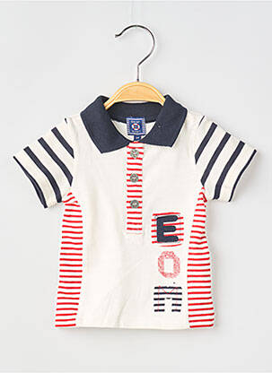 Polo tissage jersey manches courtes bleu ELLE EST OU LA MER garçon