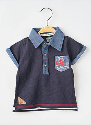 Polo tissage jersey manches courtes bleu ELLE EST OU LA MER garçon