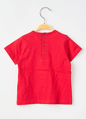 T-shirt fermeture pressionnée manches courtes rouge ELLE EST OU LA MER garçon