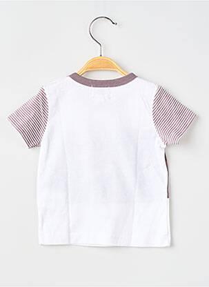 T-shirt stretch manches courtes blanc ELLE EST OU LA MER garçon