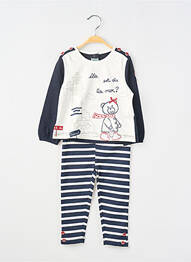 Ensemble pantalon broderie bleu ELLE EST OU LA MER fille